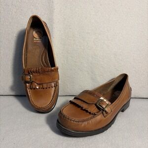 Earth Spirit Shoes Women 8.5 W Gelron 2000 Penny Loafers Leather Brown Slip On